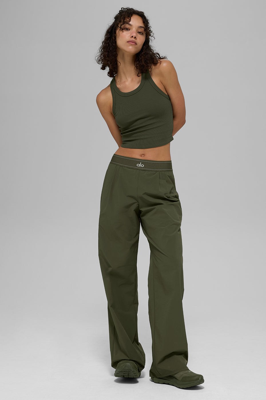 Goddess Ribbed Go-To Tank - Green Olive - Image 5