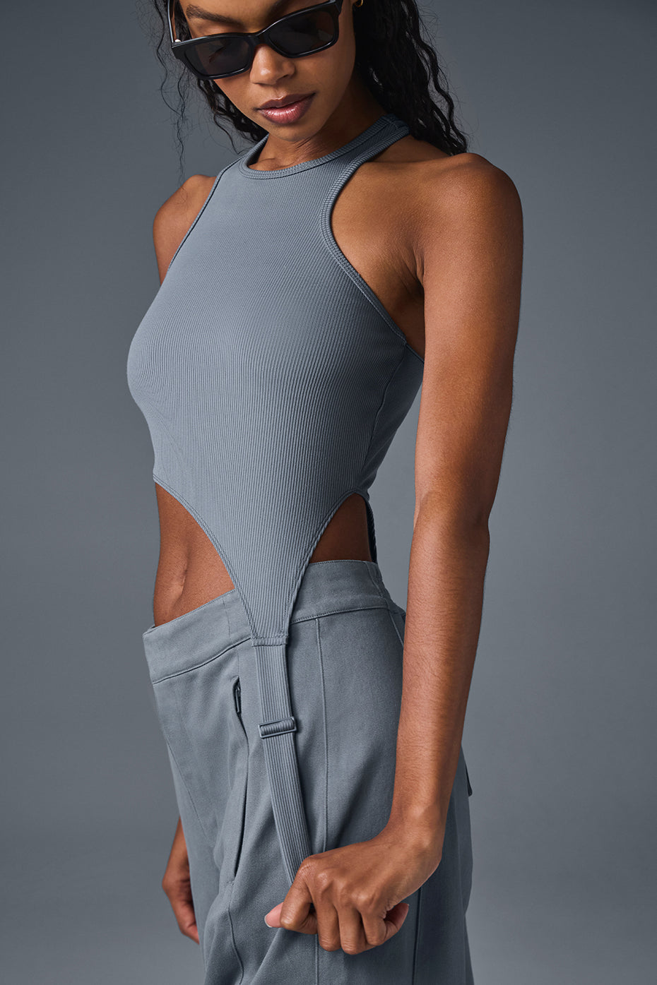 Alosoft Ribbed Revelation Tank - Steel Grey - Image 4