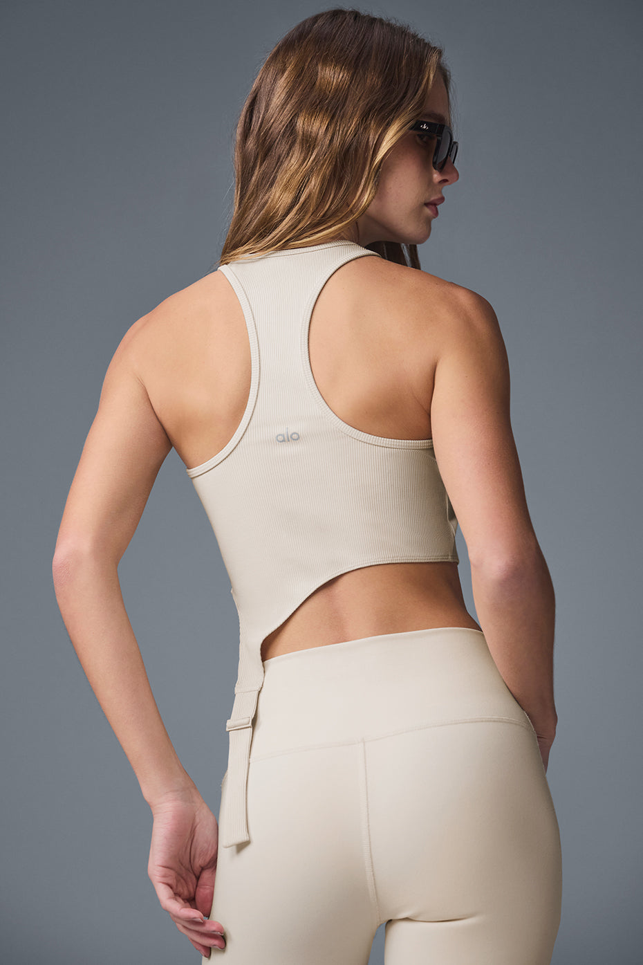 Alosoft Ribbed Revelation Tank - Oat Milk - Image 2