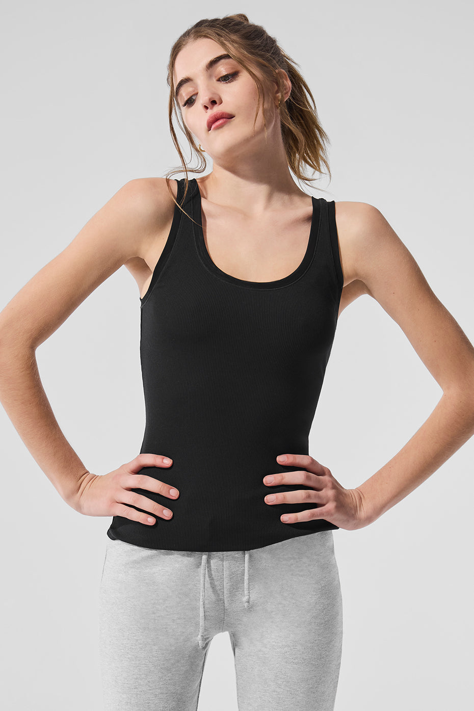 Ribbed Mesh Secret Tank - Black