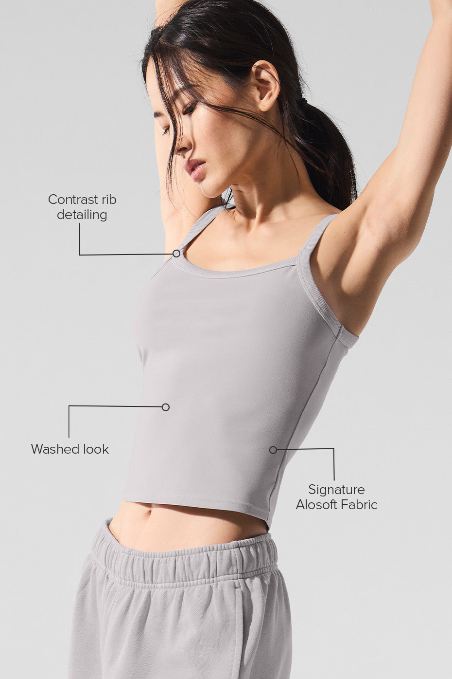 Washed Alosoft Sweet Talker Tank - Grey Sky Wash - Image 2