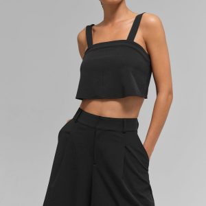 Cropped Dreamscape Tank - Black