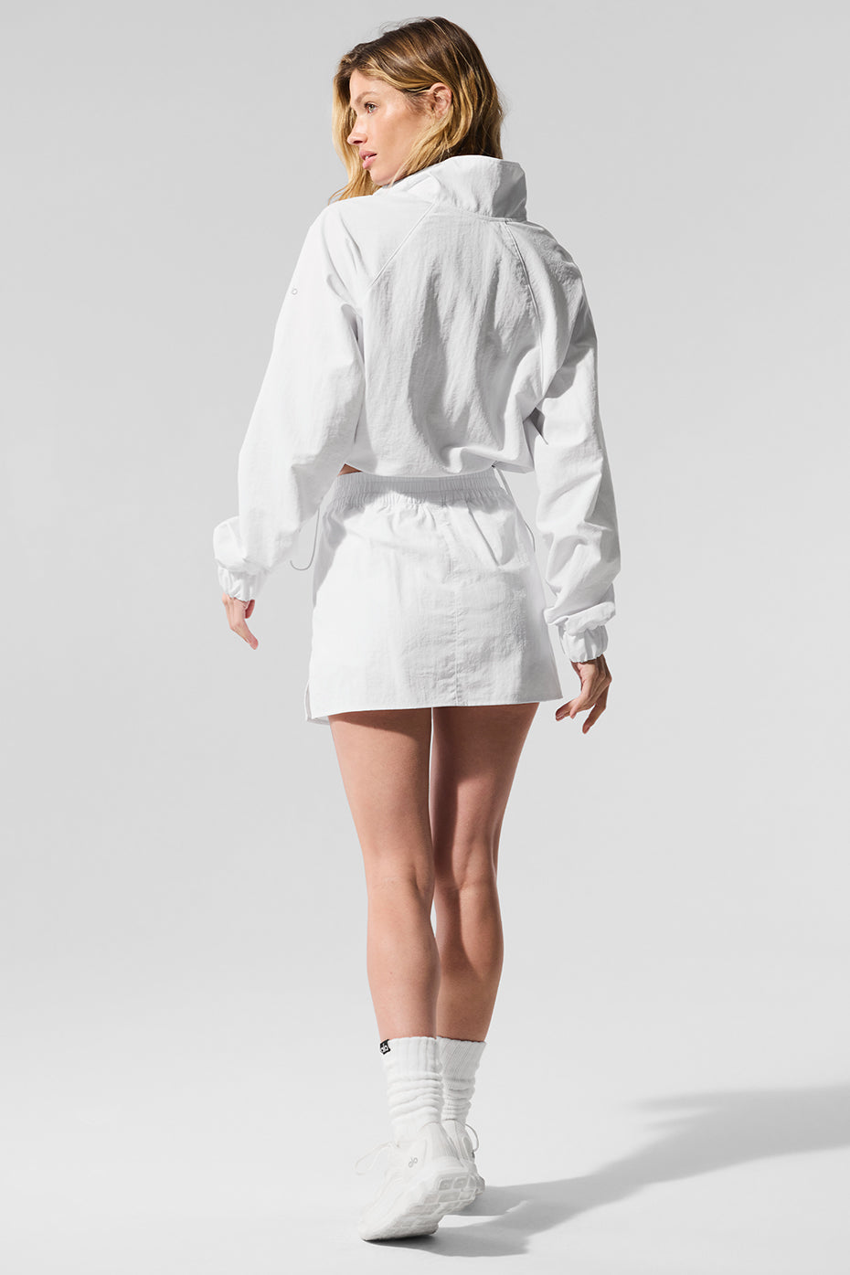 Cropped 1/4 Zip Alumni Pullover - White - Image 4