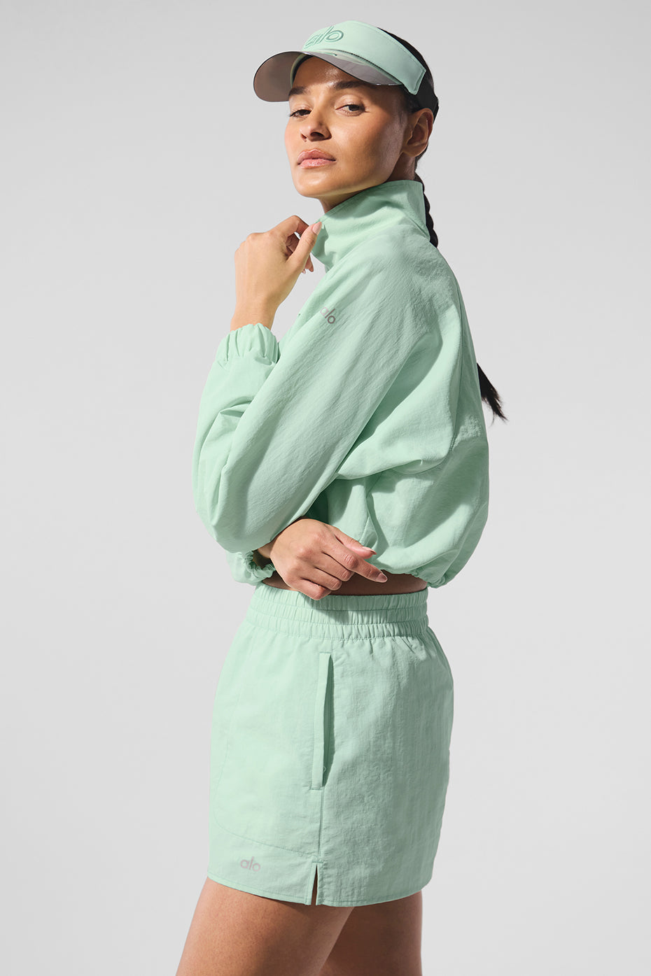 Cropped 1/4 Zip Alumni Pullover - Spearmint - Image 5