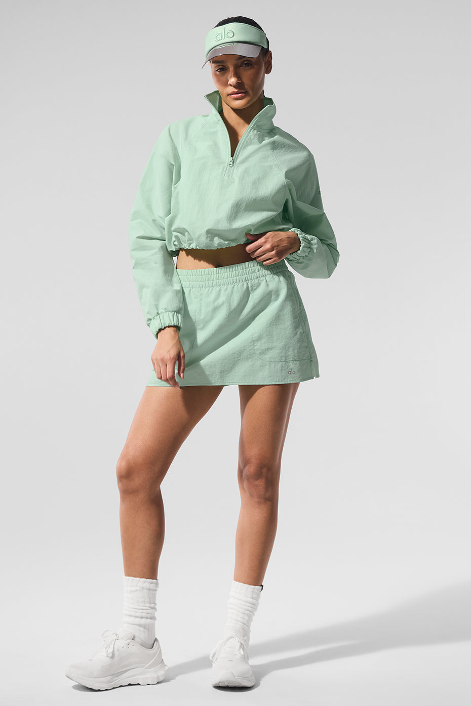 Cropped 1/4 Zip Alumni Pullover - Spearmint - Image 6