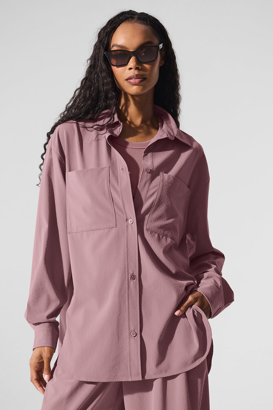 Dreamscape Button Down Long Sleeve - Smoky Quartz