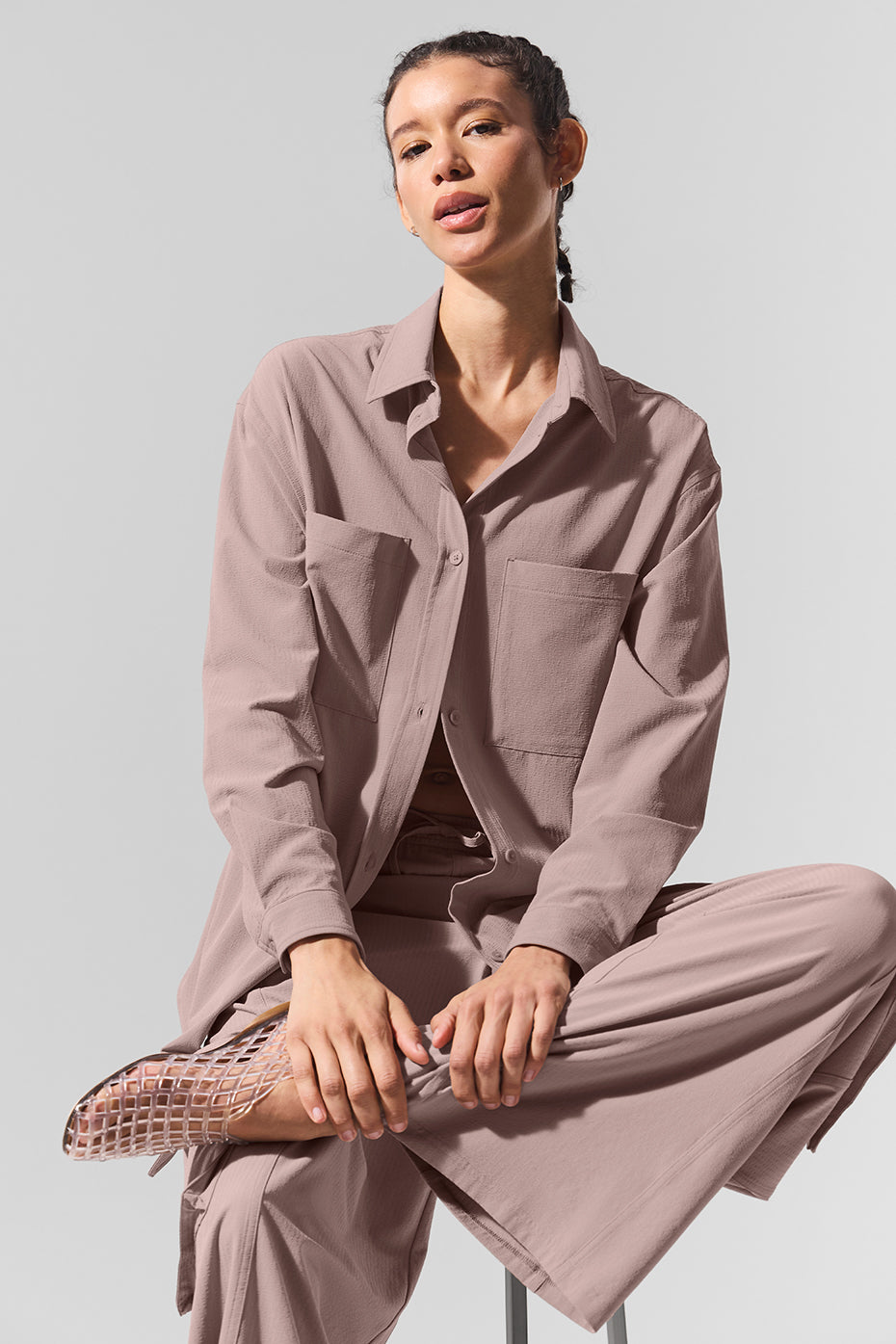 Dreamscape Button Down Long Sleeve - Taupe - Image 3