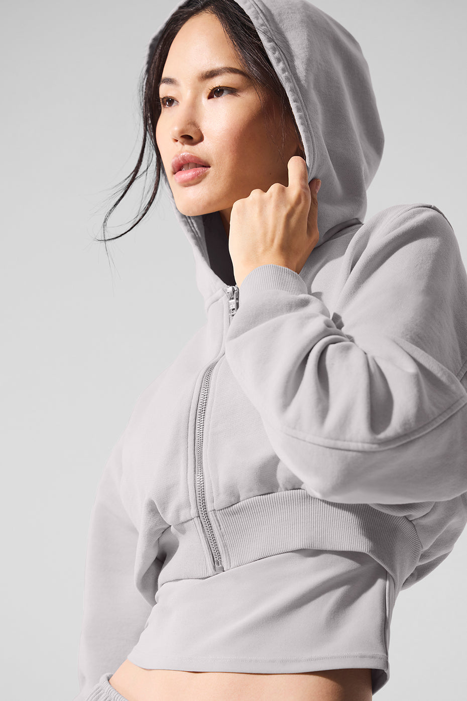 Washed Sweet Escape Zip Up Hoodie - Grey Sky Wash - Image 4