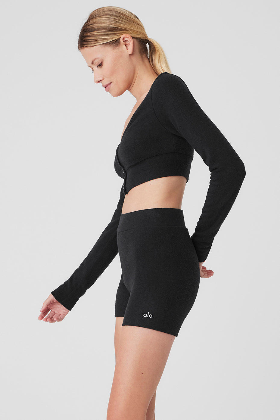 Alolux Cropped Me Time Cardigan - Black - Image 3