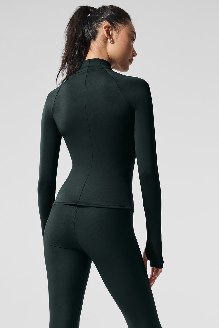 Airlift Winter Warm 1/4 Zip Long Sleeve - Charcoal Green - Image 2