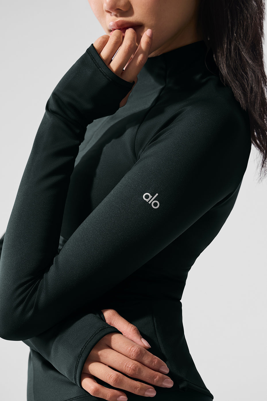 Airlift Winter Warm 1/4 Zip Long Sleeve - Charcoal Green - Image 3