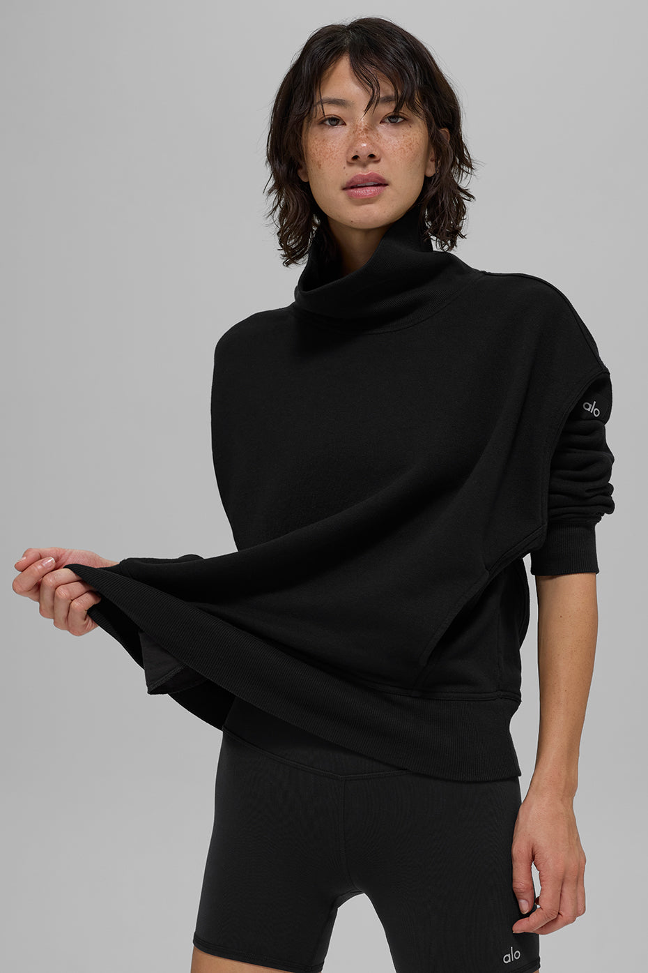 Hazy Mock Neck Pullover - Black - Image 3
