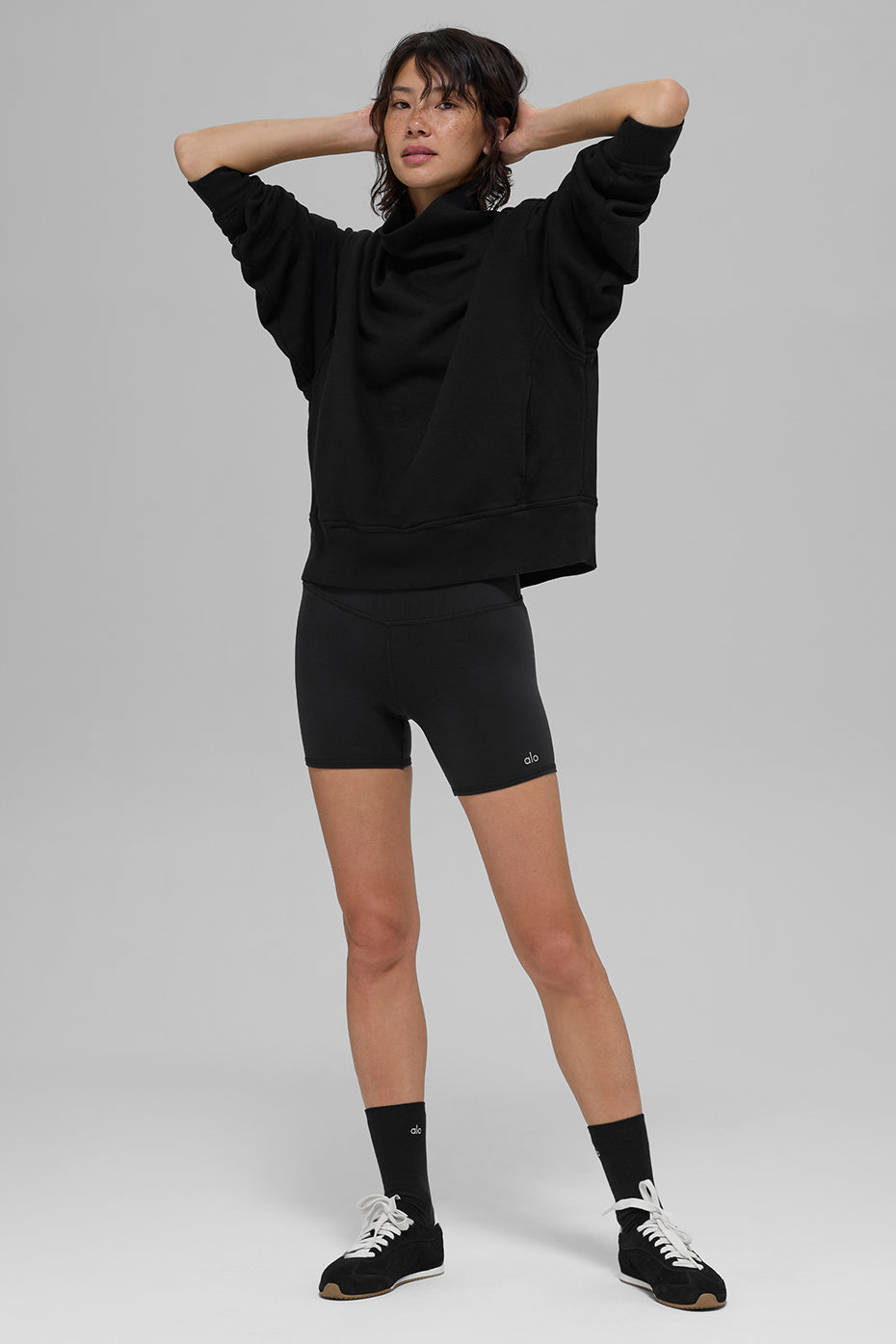 Hazy Mock Neck Pullover - Black - Image 5