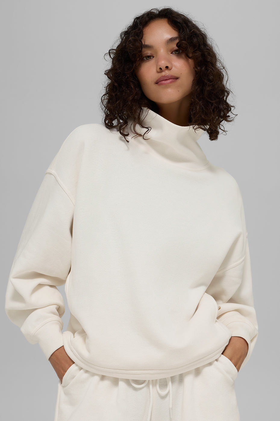Hazy Mock Neck Pullover - Ivory - Image 4