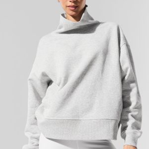 Hazy Mock Neck Pullover - Light Athletic Heather Grey