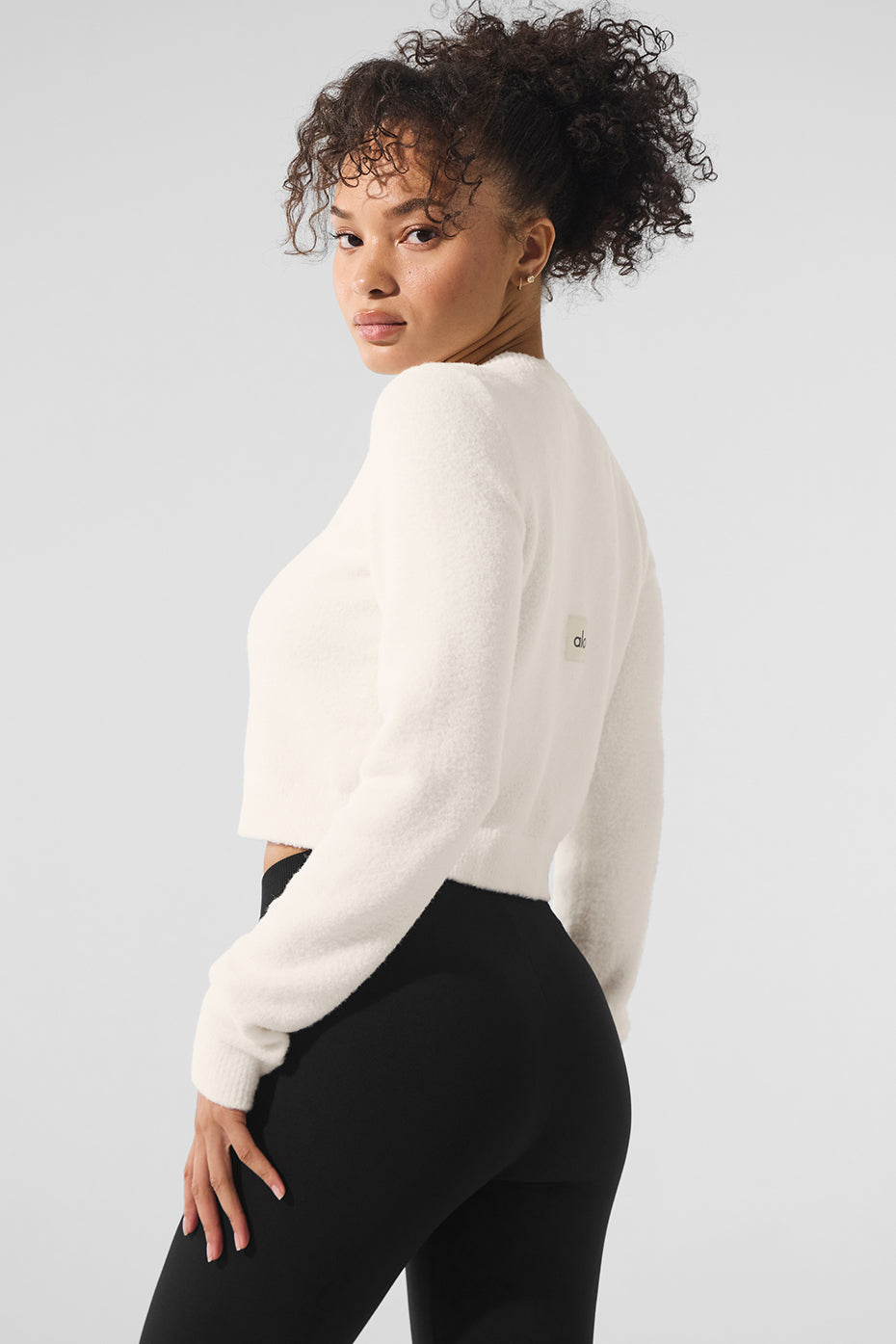 Snuggle Up Sweater Cropped Cardigan - Ivory - Image 3