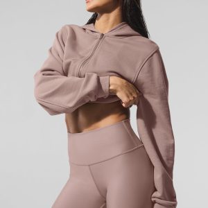 Sweet Escape Zip Up Hoodie - Taupe