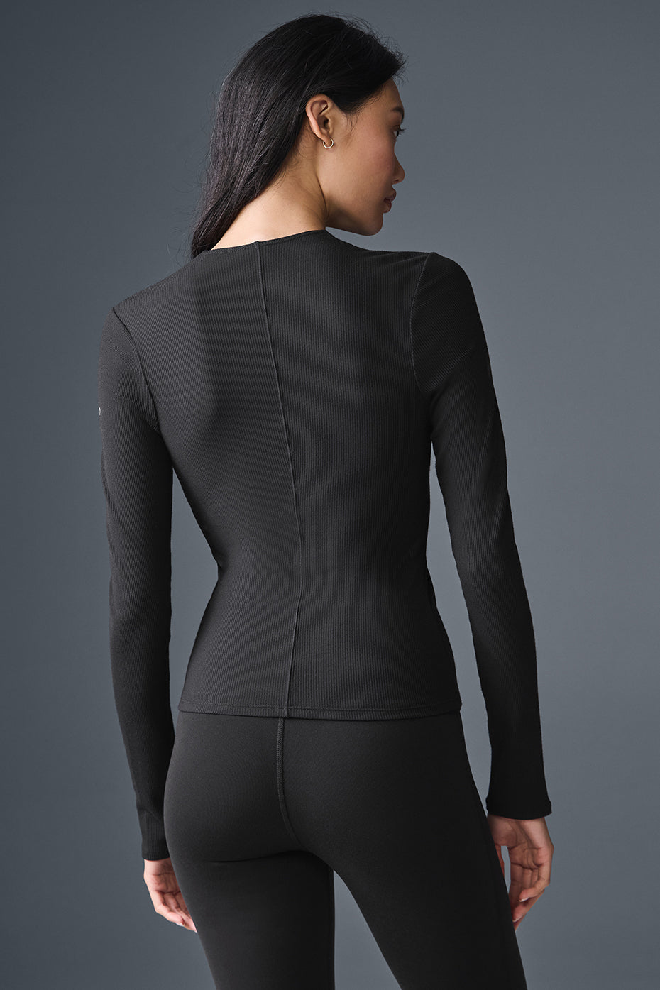 Ribbed Mesmerize Long Sleeve - Black - Image 3