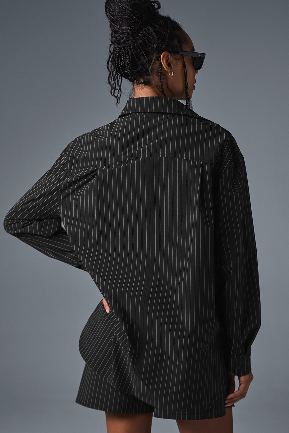 Pinstripe Daylight Button Down Long Sleeve - Black/Titanium - Image 2