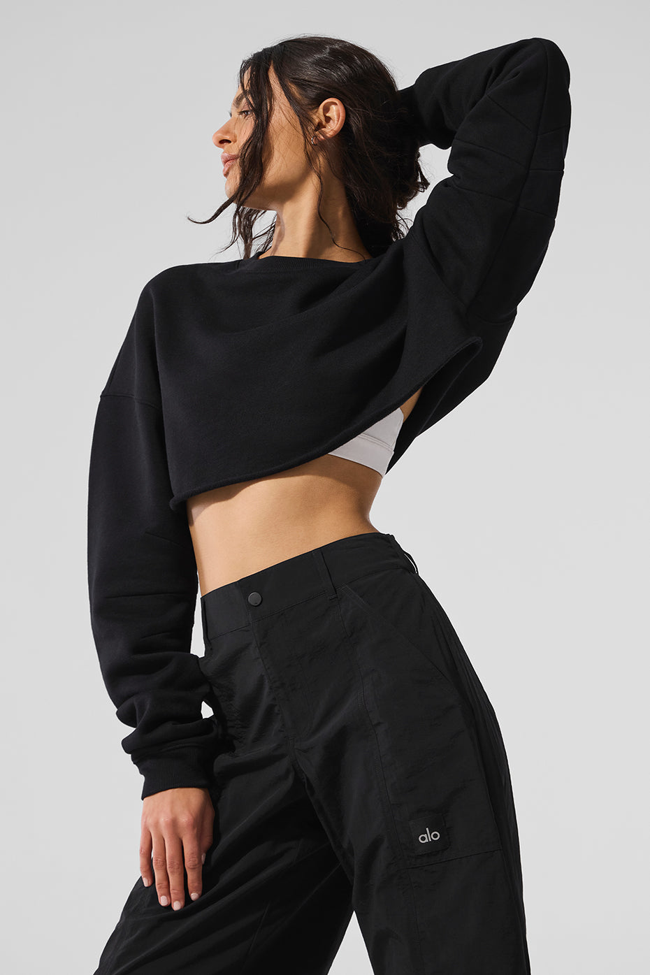 Extreme Cropped Pullover - Black - Image 3