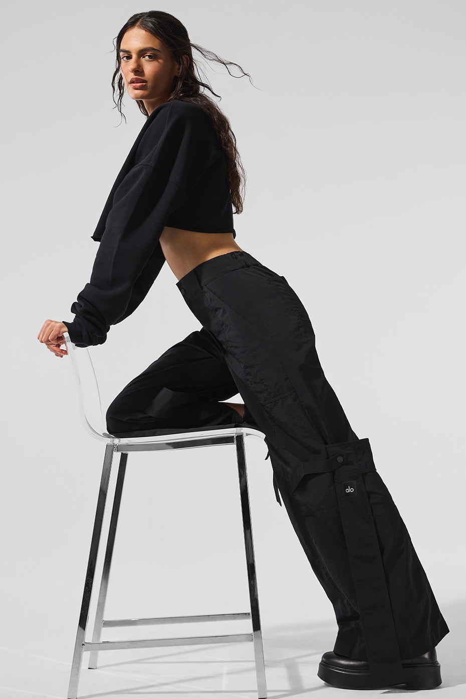 Extreme Cropped Pullover - Black - Image 4