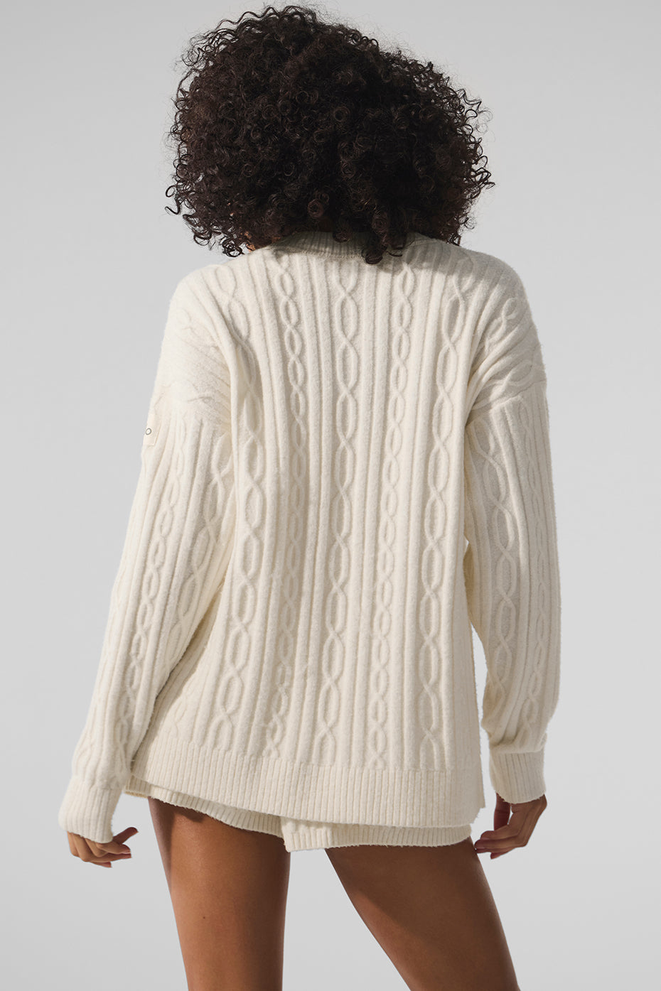 Cable Knit Winter Bliss Cardigan - Ivory - Image 4