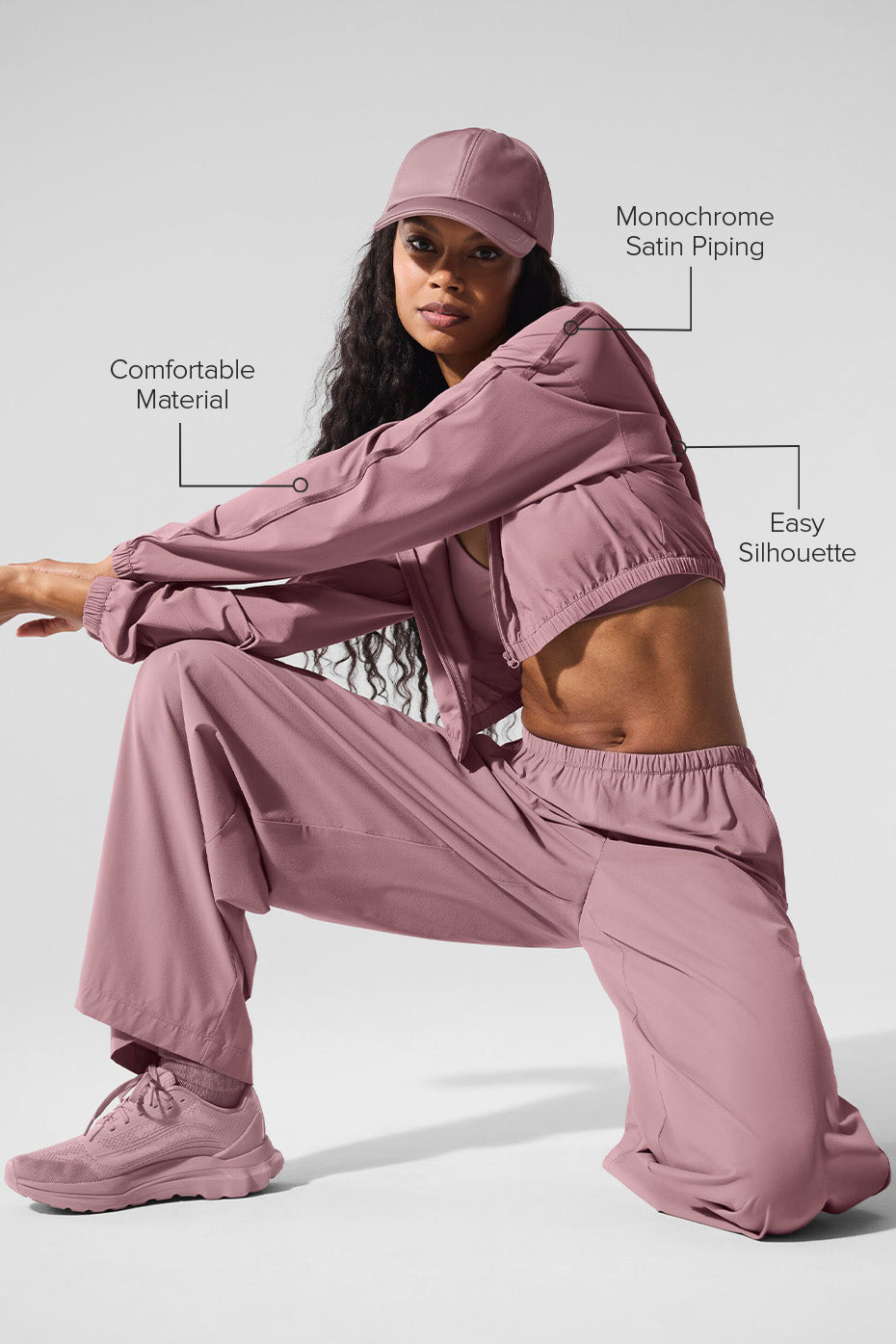 Cropped Breezy Full-Zip Hoodie - Smoky Quartz - Image 2