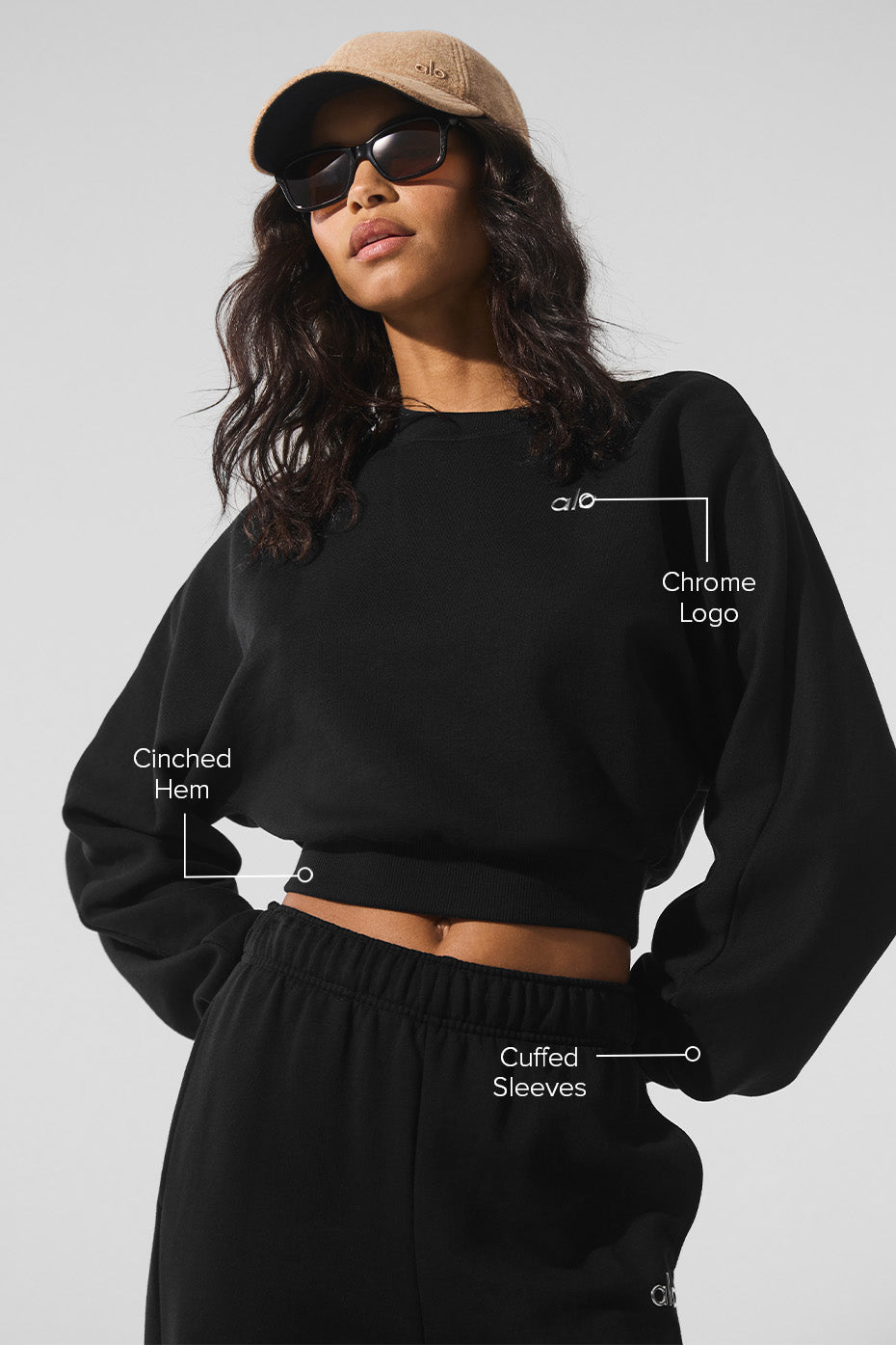 Cropped Accolade Crewneck - Black - Image 2