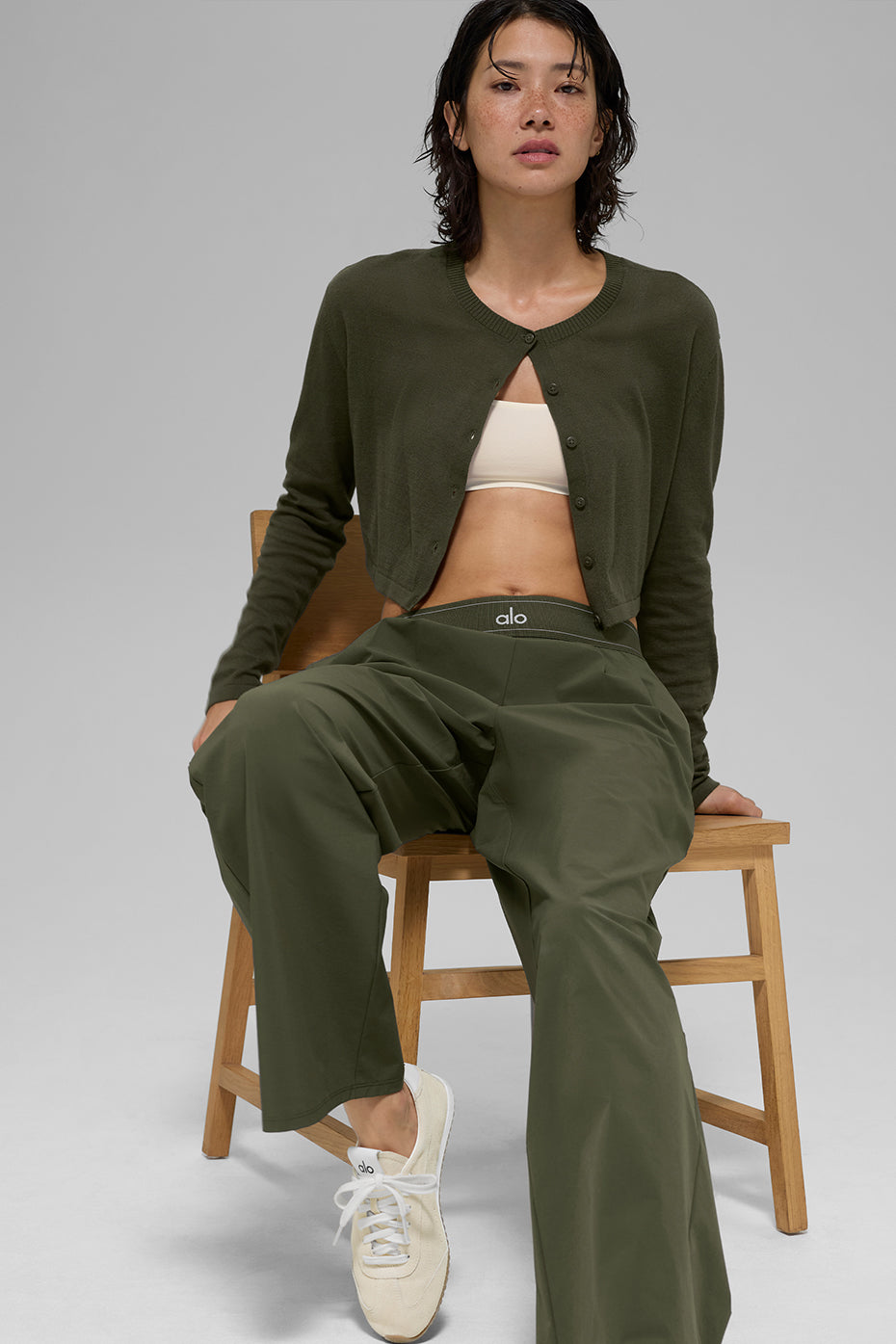 Supernatural Sweater Cardigan - Green Olive - Image 5