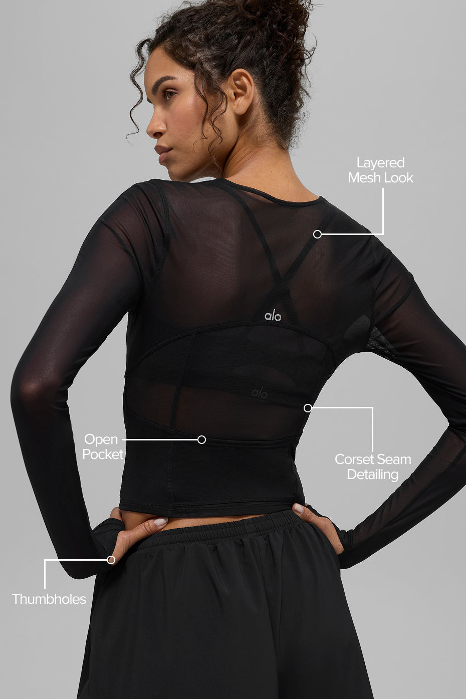 Mesh Winter Twilight Long Sleeve - Black - Image 2