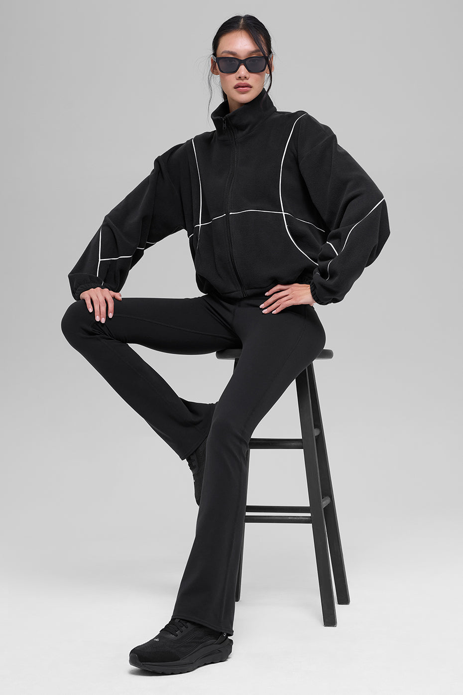 Polar Fleece Game Time Full Zip Jacket - Black/White - Image 4