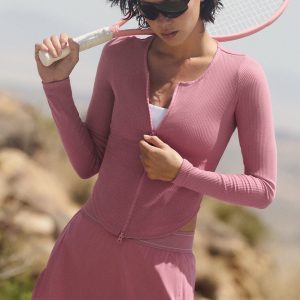 Ribbed Stardust Long Sleeve - Pink Wild Rose