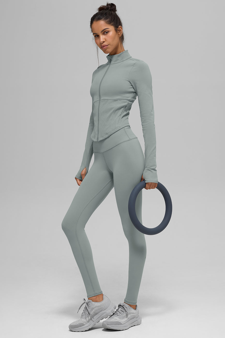 Airbrush Corset Full Zip Jacket - Lunar Grey - Image 5