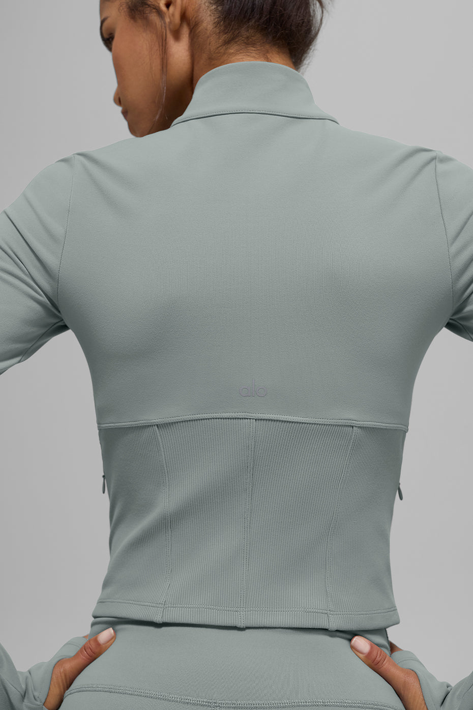 Airbrush Corset Full Zip Jacket - Lunar Grey - Image 4