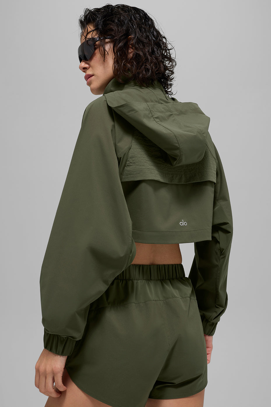 Cropped Playmaker Jacket - Green Olive - Image 3