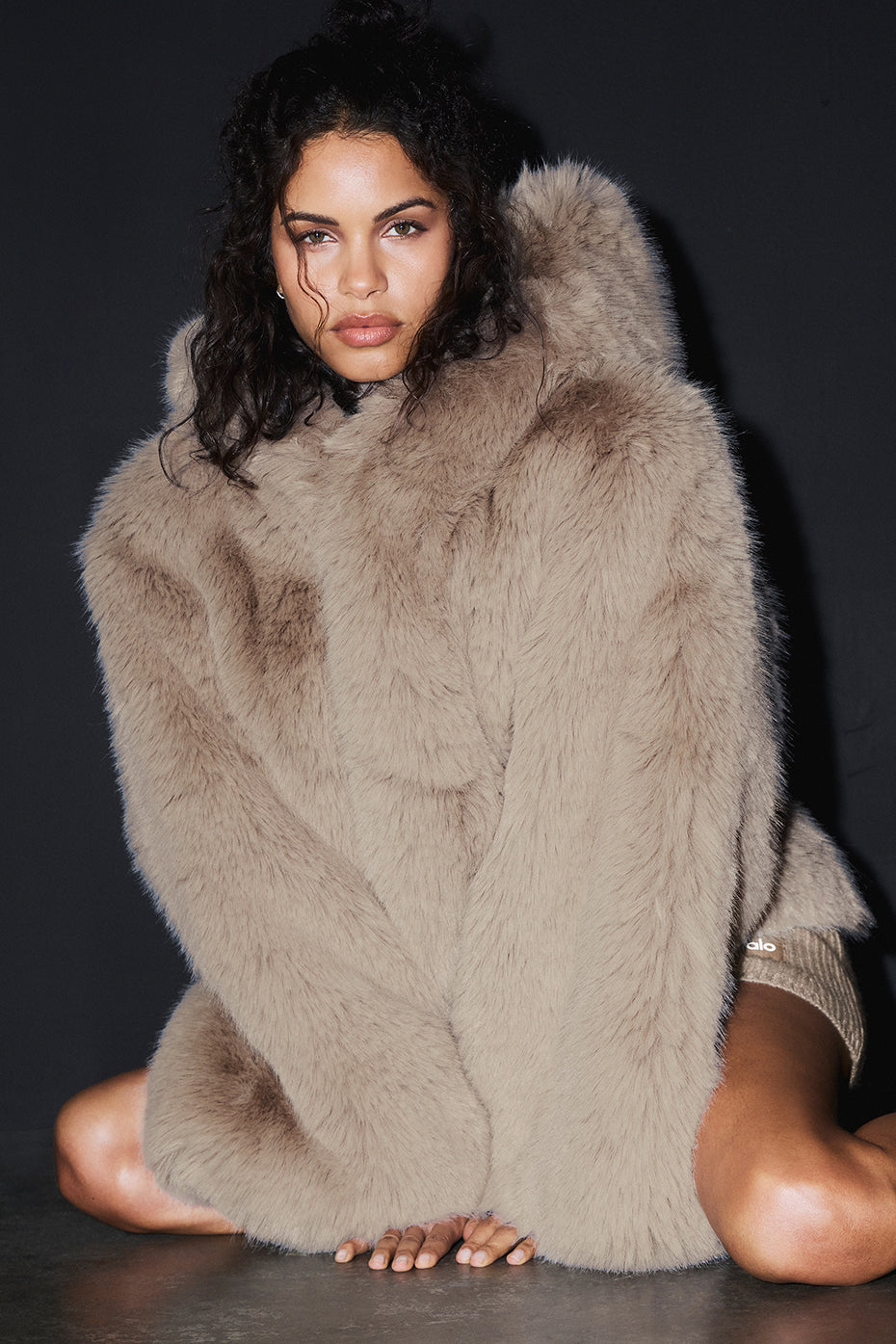 Opulent Faux Fur Statement Jacket - Oat - Image 2