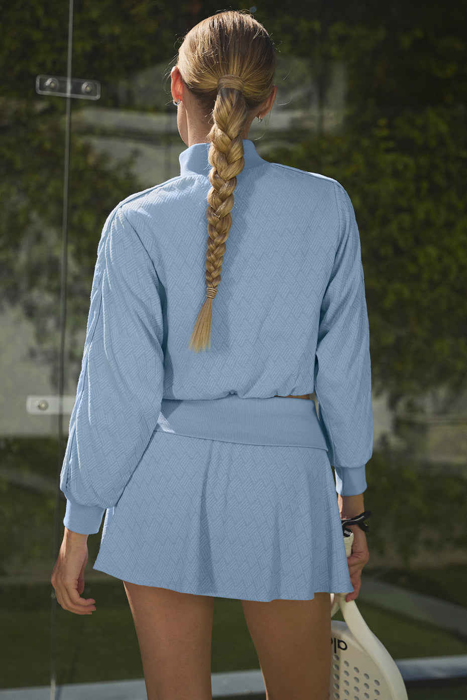 Cropped Doubles Only Full Zip Jacket - Seashell Blue - Image 2
