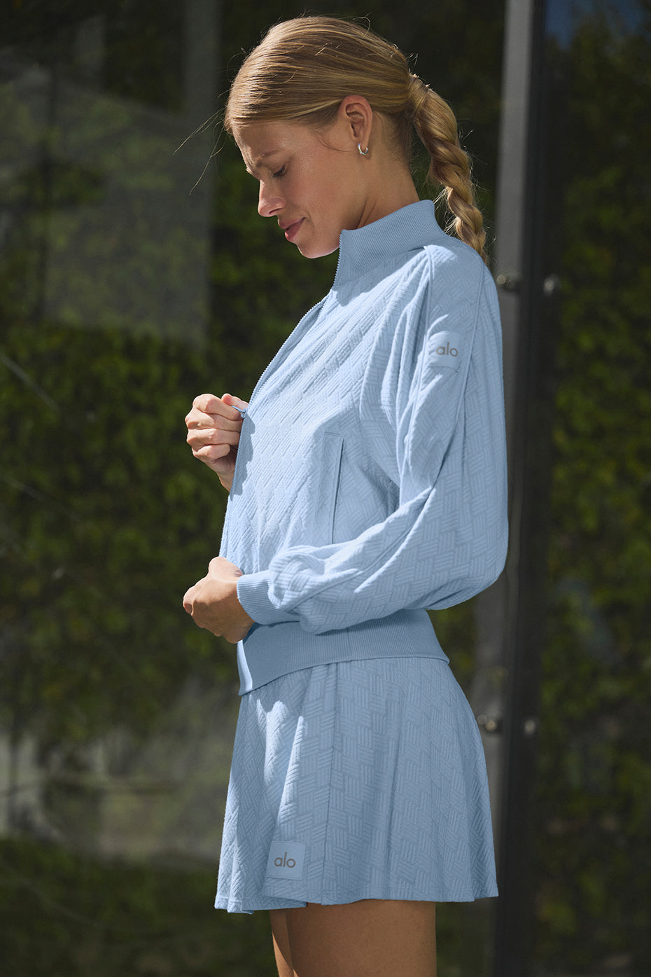 Cropped Doubles Only Full Zip Jacket - Seashell Blue - Image 3