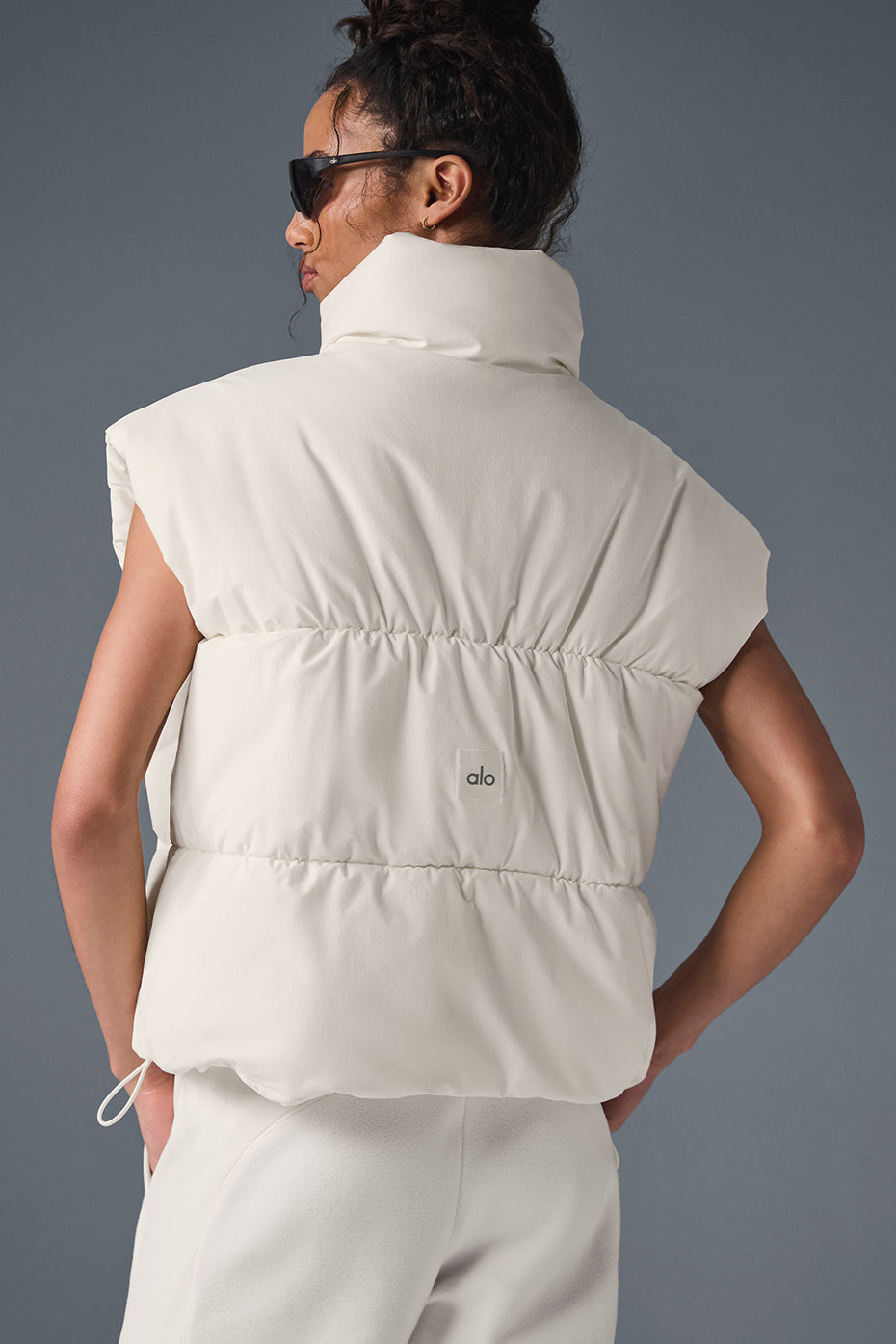 Incline Puffer Vest - Ivory - Image 3
