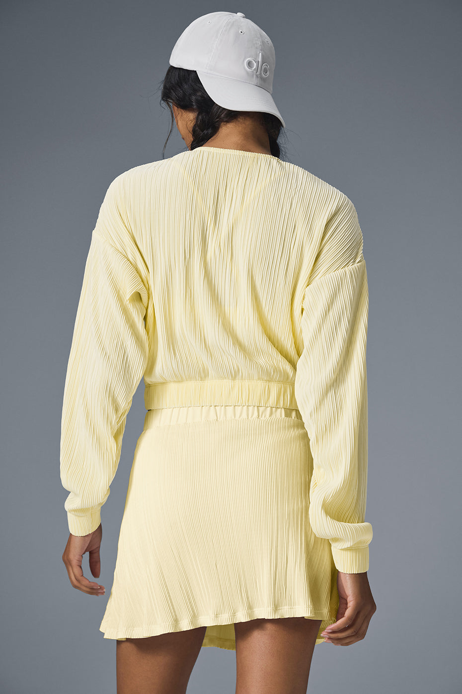 Cropped Micro Plisse Jacket - Lemon Ice - Image 3