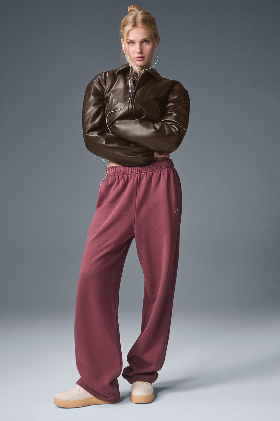 Faux Leather Cropped Premier Bomber - Espresso - Image 4