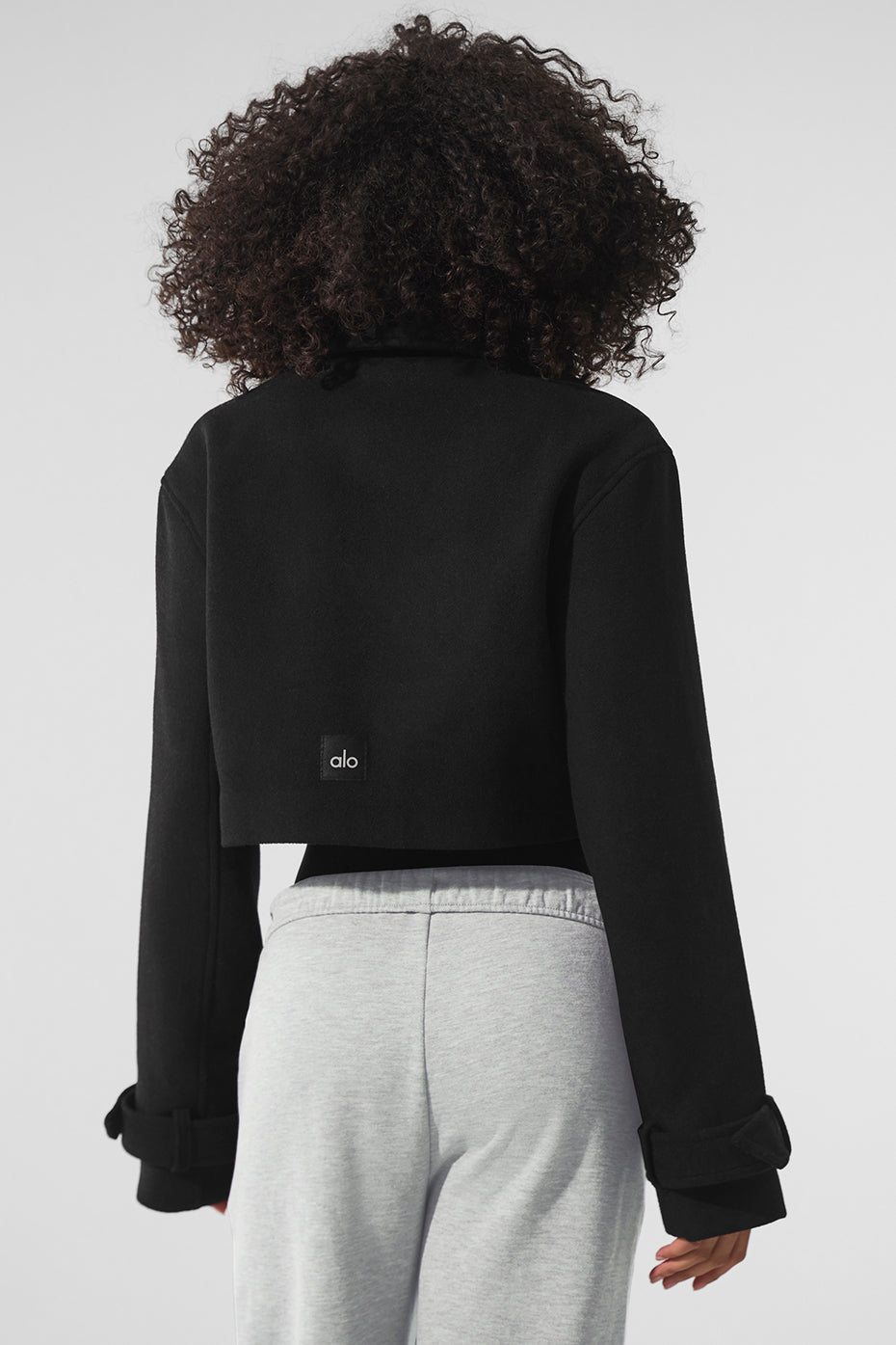 Wool Cropped Metro Trench - Black - Image 3