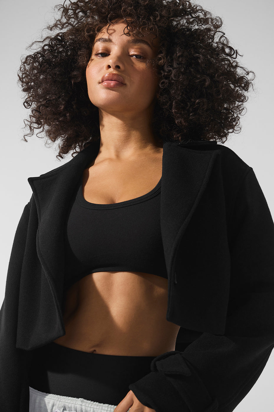 Wool Cropped Metro Trench - Black - Image 4