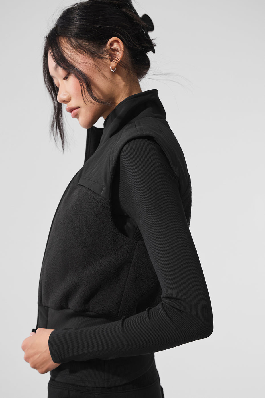 Polar Fleece Wintry Mix Vest - Black - Image 4