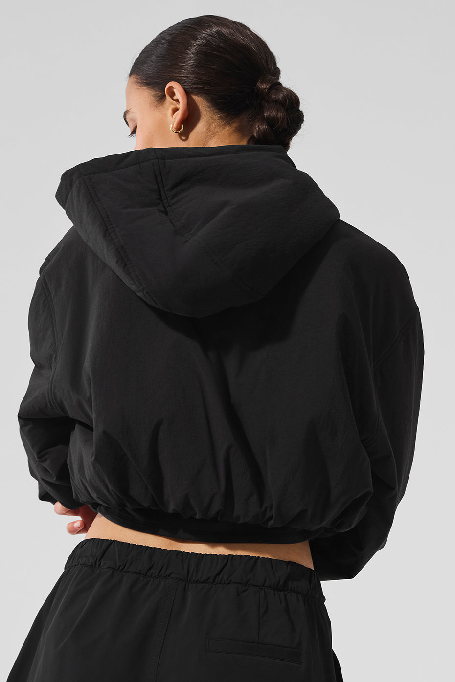 Cropped Mountain Peak Full-Zip Hoodie - Black - Image 4