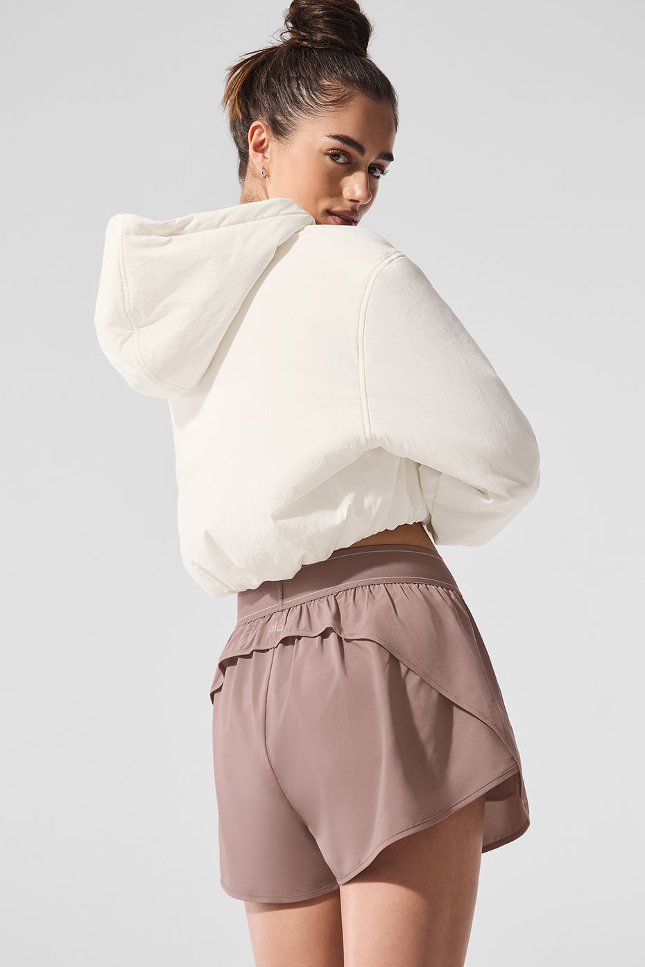 Cropped Mountain Peak Full-Zip Hoodie - Ivory - Image 3