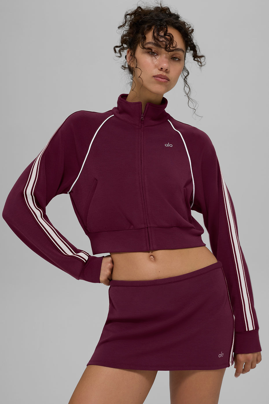 Track Star Full Zip Jacket - Burgundy - Image 3