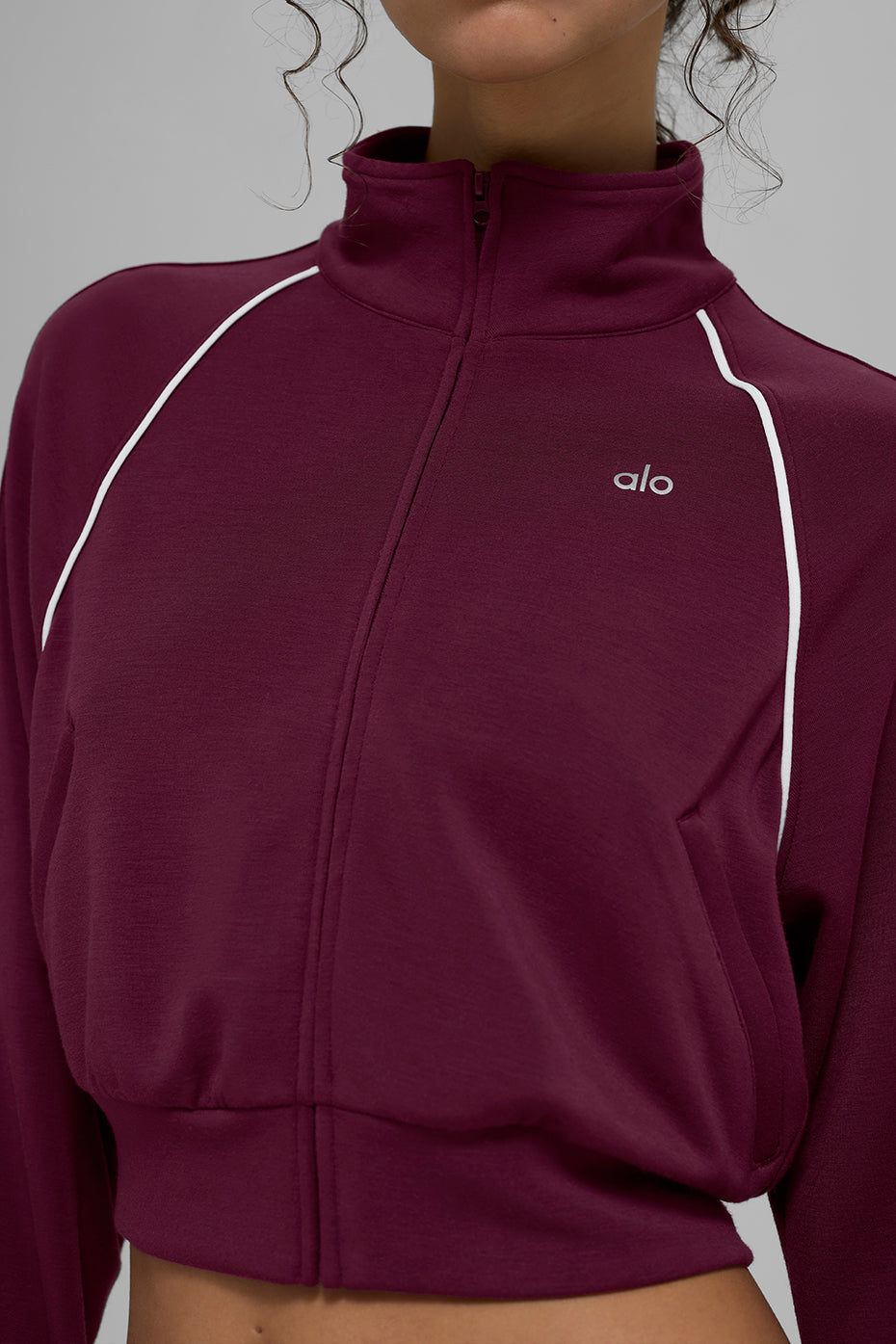 Track Star Full Zip Jacket - Burgundy - Image 2