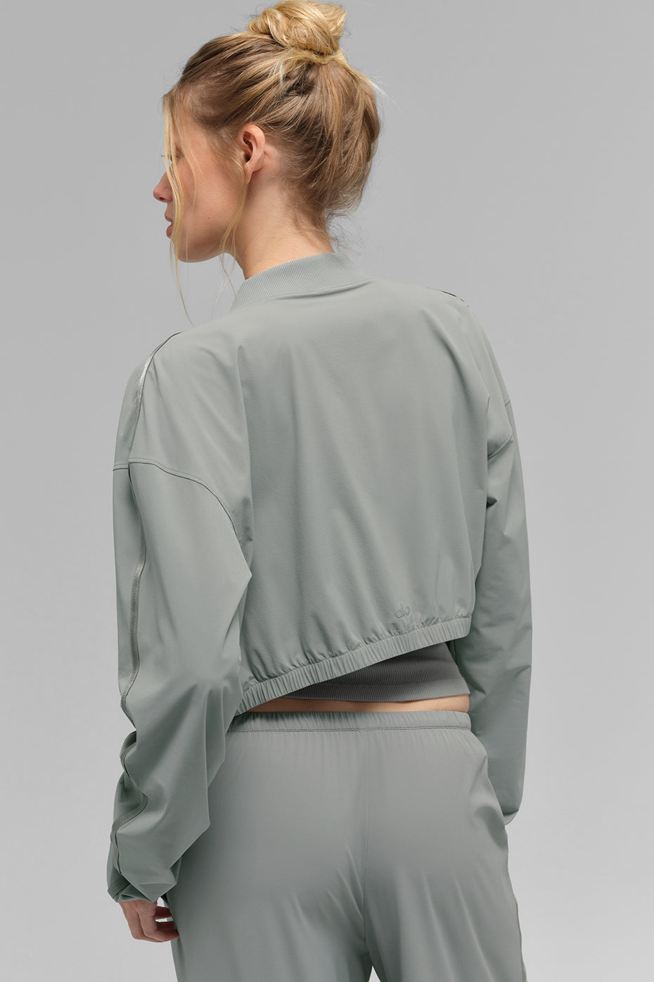 Cropped Breezy Full-Zip Cover Up - Lunar Grey - Image 2