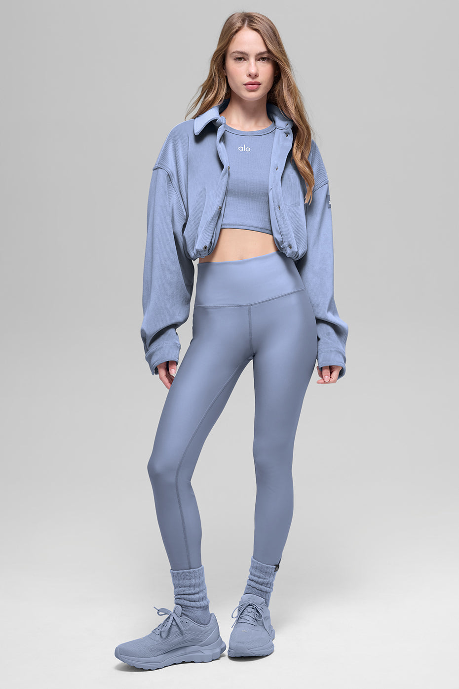 Ribbed Velour Cropped Mountain Side Jacket - Winter Frost - Image 3